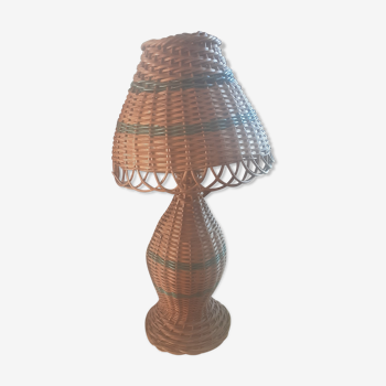 Lampe en rotin vintage