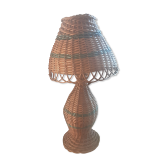 Lampe en rotin vintage