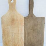 Two vintage solid wood cutting boards