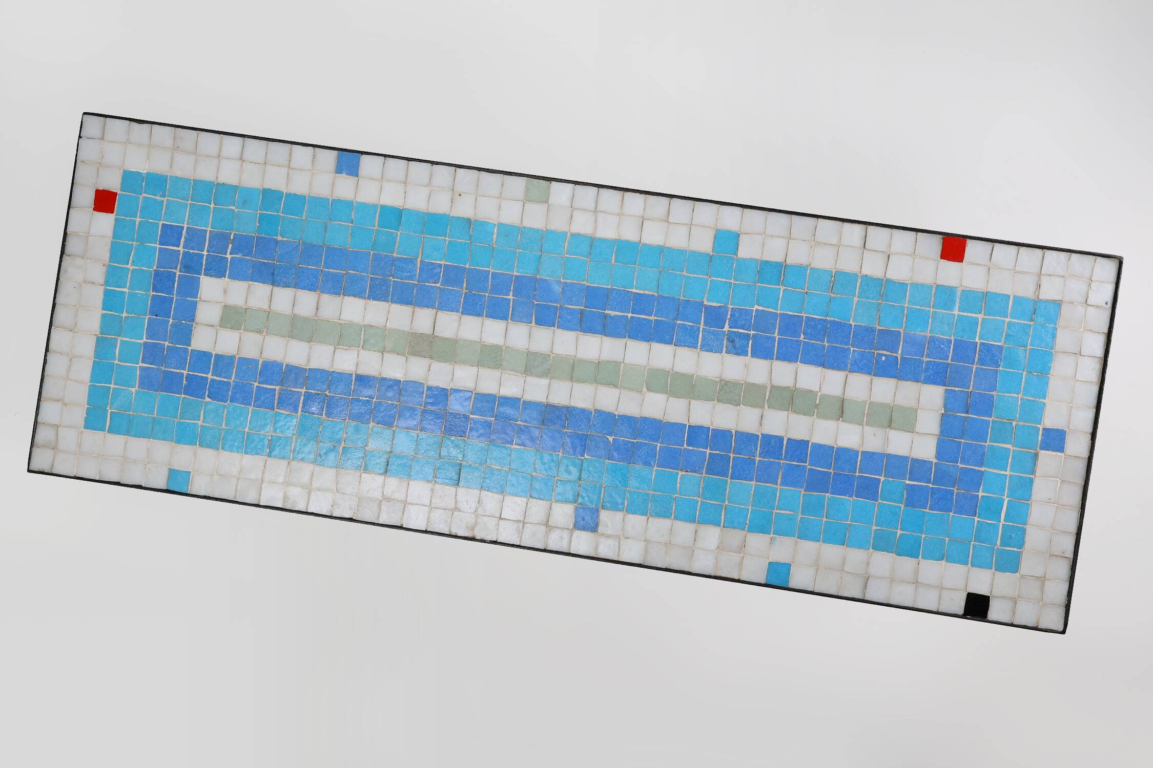 Mid-century mosaic coffee table with metal frame, France