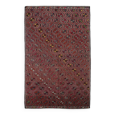 6x10 Deep Burgundy Vintage Kilim Rug, 194x314 Cm