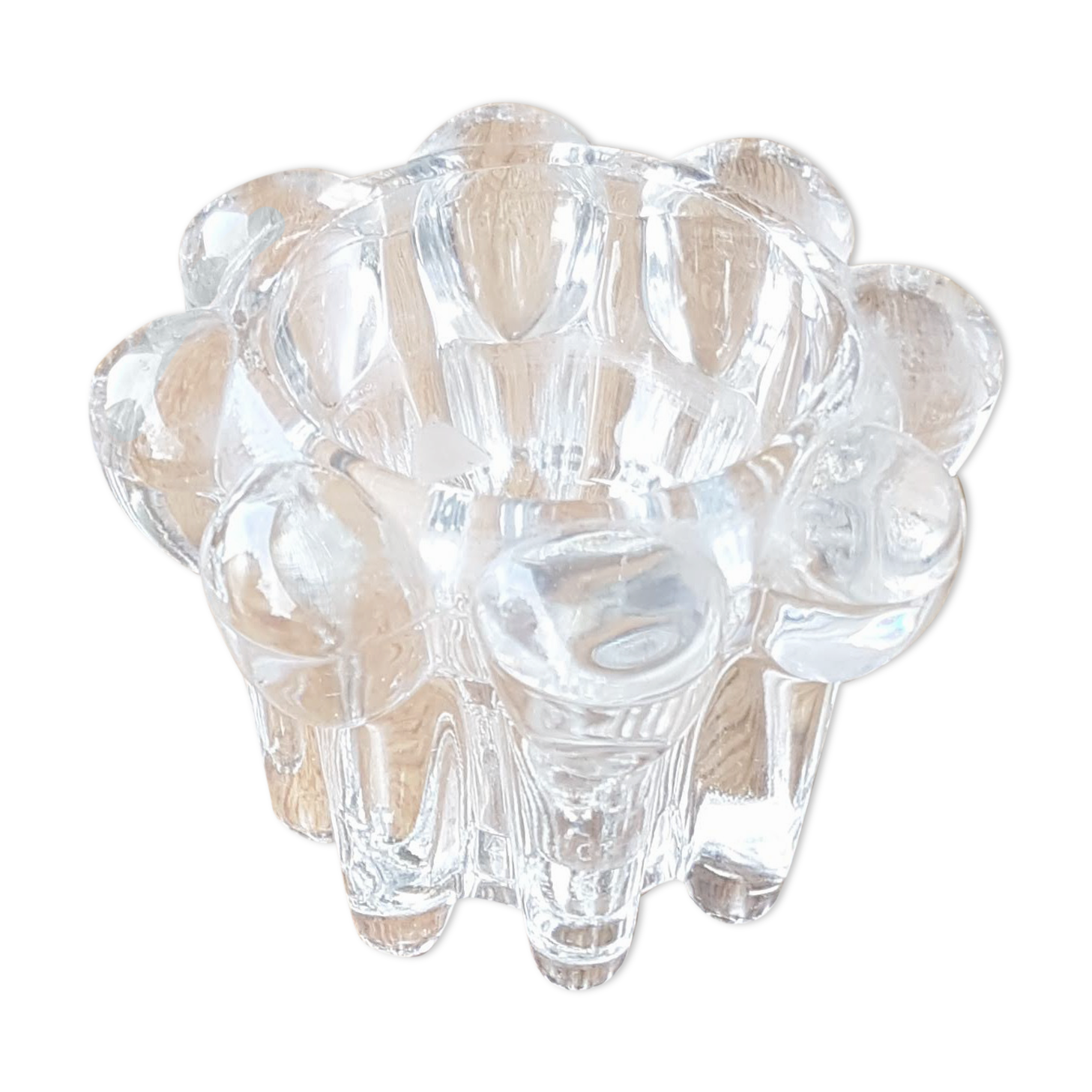 Thick glass candle holder photophore