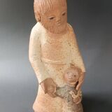 Sculpture in chamotte clay by Claude Bersoux