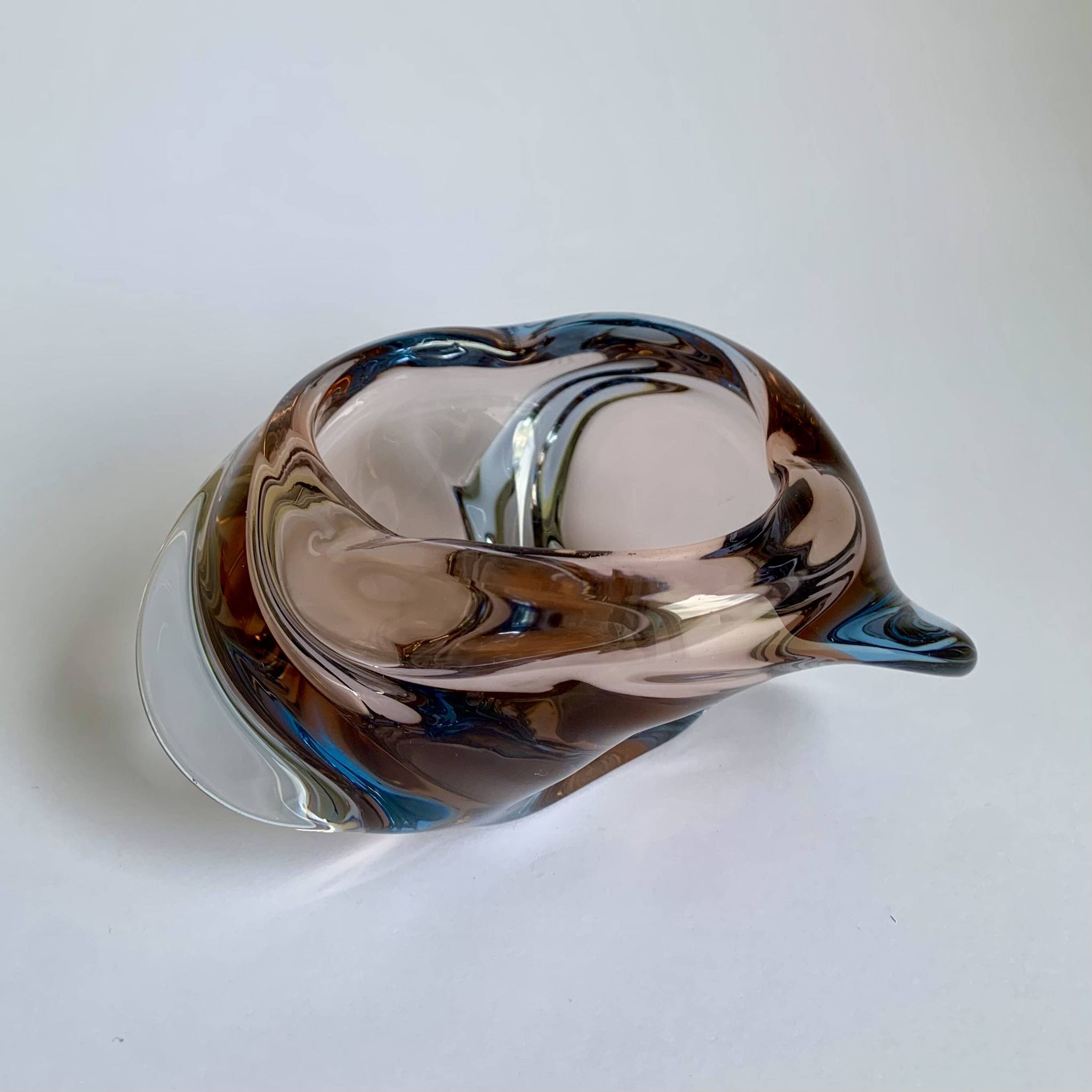Ashtray Skrdlovice Art Glass, Czech 1960s