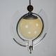 1930s Italian Art Deco Pendant Light with Etched Glass and Amber Globe