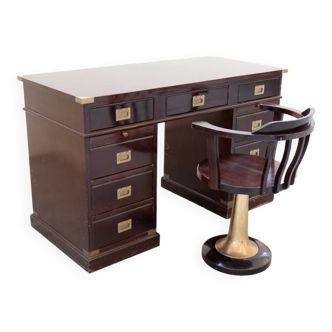 Bureau et chaise pivotante de style naval, 1970