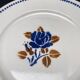 Assiettes plates badinviller vintage roses marine