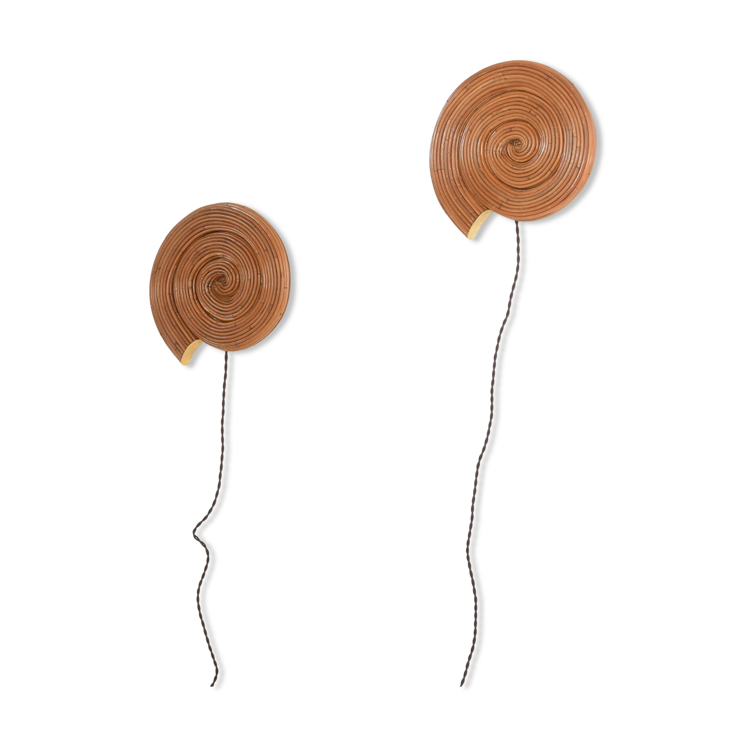 Rattan Sea Snail Design Wall Lamp