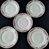Set de 5 assiettes à dessert anciennes en porcelaine  Art Déco