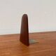 Mid-century Scandinavian bookends in teak and brass.