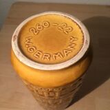 Yellow ceramic vase geometric patterns, West Germany