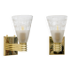 Mid-century Domus Blown and Angraved Murano Glass Sconces, Pair