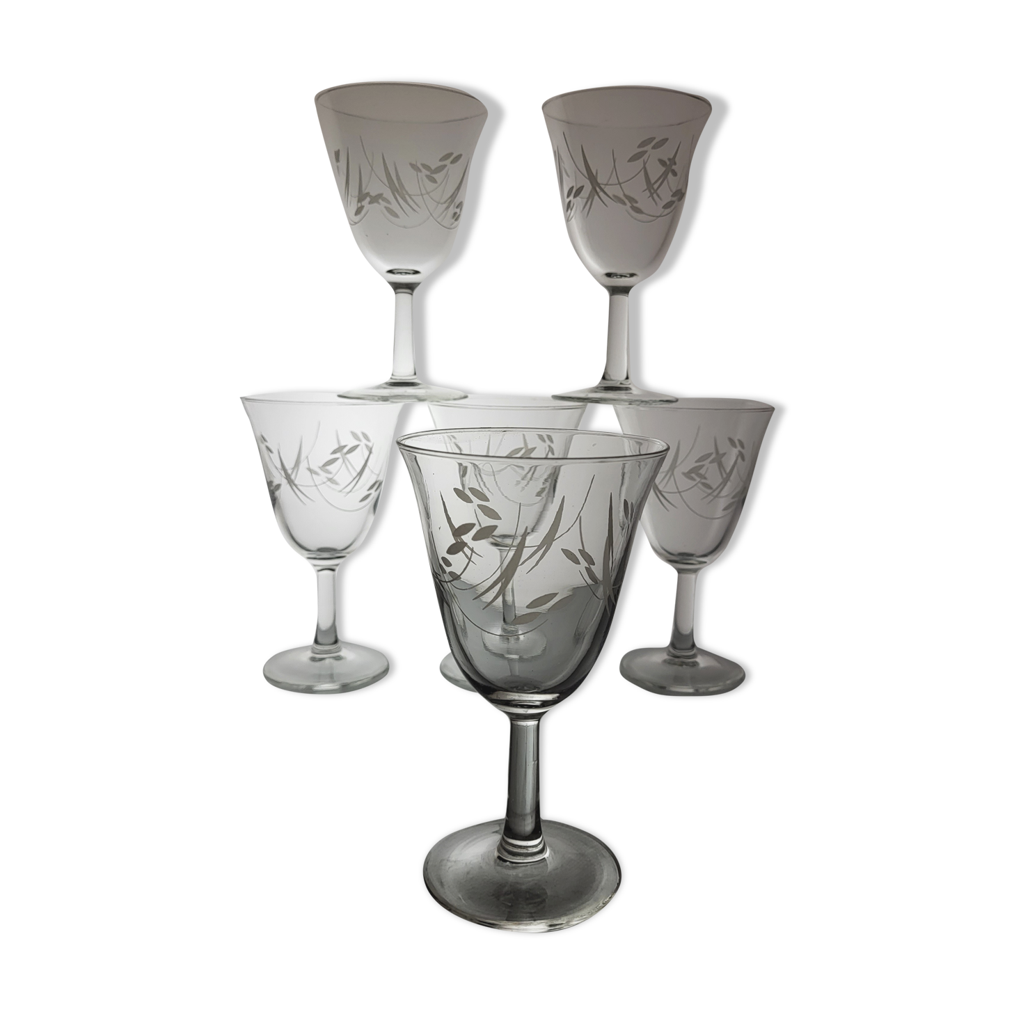 Set of 6 glasses of water / wine 60s