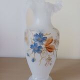 Antique vase, opalescent and floral.