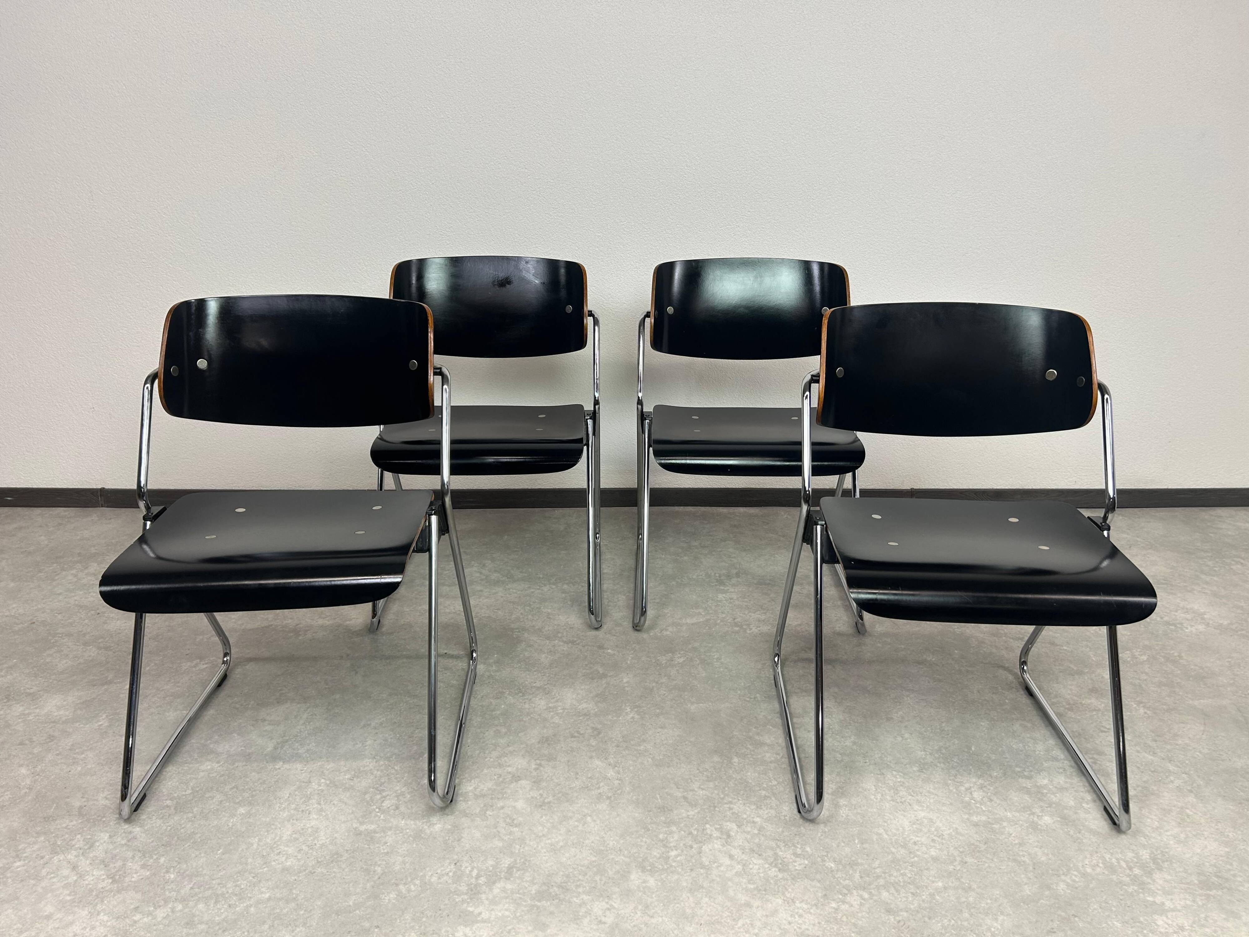 Mid-century modern dining chairs no. 614/3 by Klaus Franck for Wilkhahn