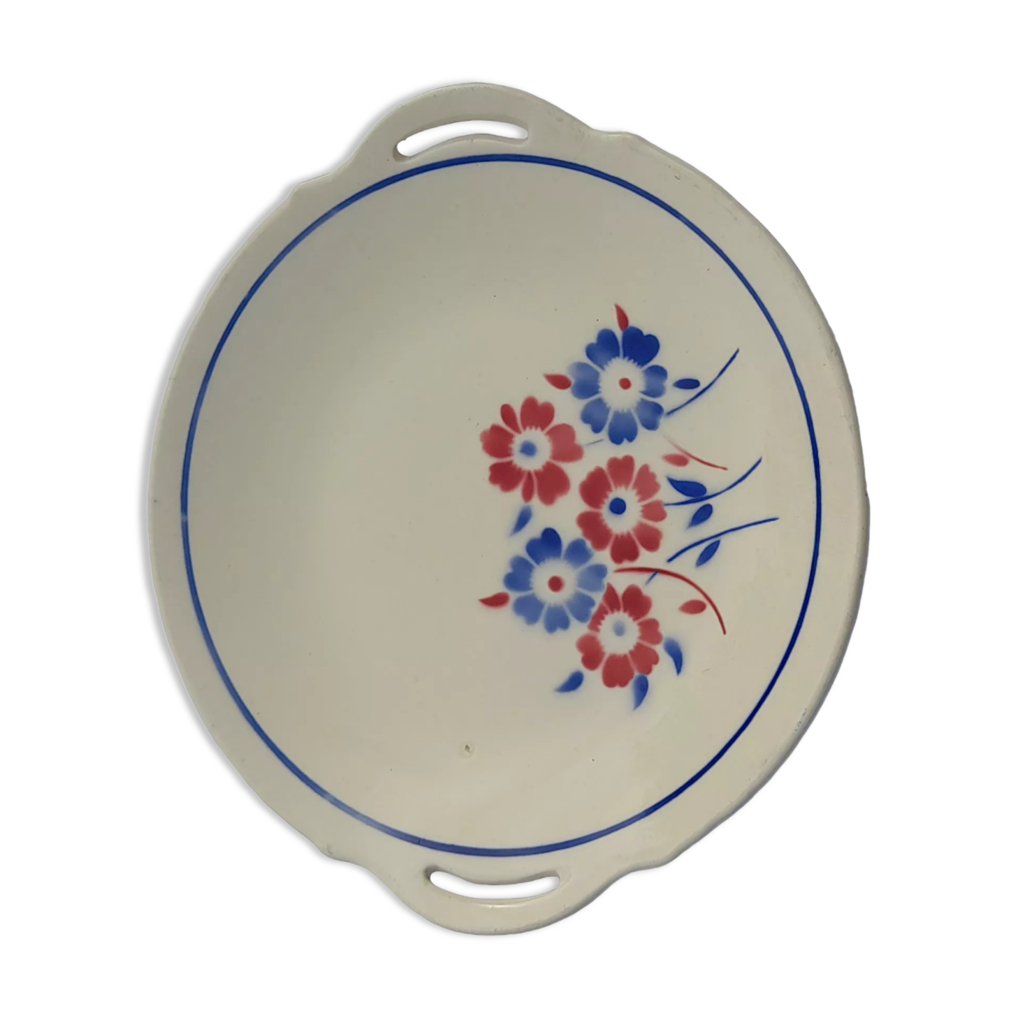 Presentation dish in earthenware of Lunéville KG Keller Guerin model Sylvain diam 29 cm