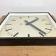 Dark grey square wall clock from pragotron, 1960s