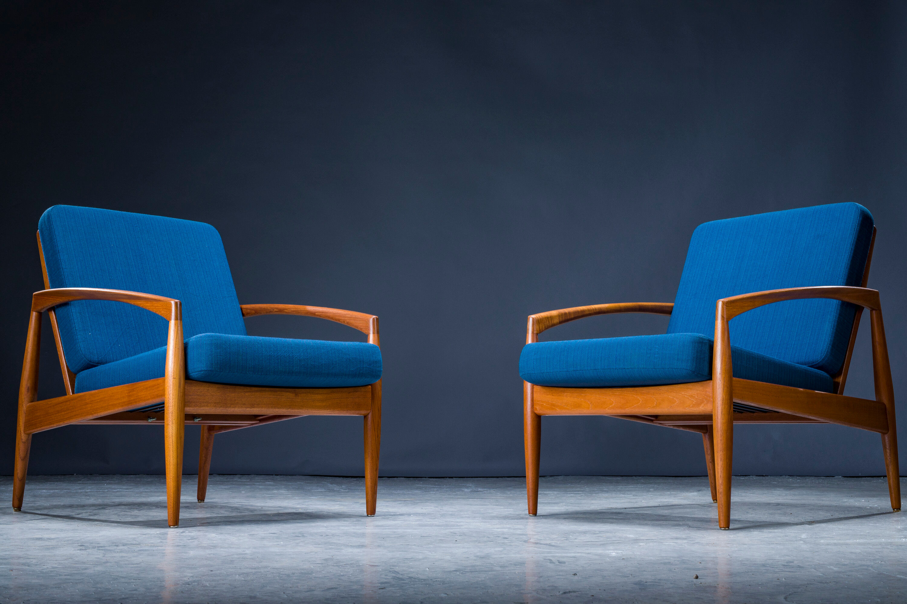 Model 121 Paper Knife Easy Chairs and Sofa by Kai Kristiansen for Magnus Olesen, 1960s, Set of 3