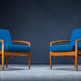Model 121 Paper Knife Easy Chairs and Sofa by Kai Kristiansen for Magnus Olesen, 1960s, Set of 3