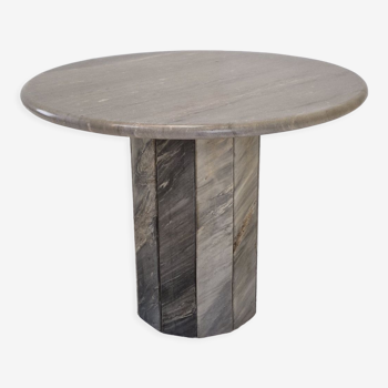 Round italian marble coffee or side table, 1980's