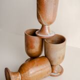 Set of 4 Mazagran stoneware mugs