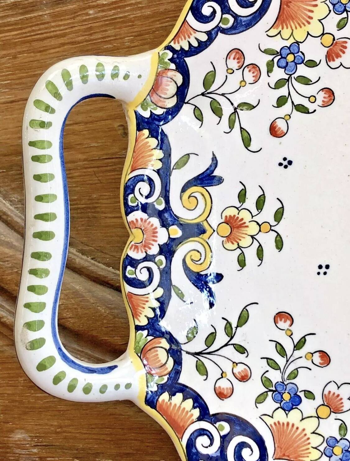 Antique Desvres Rouen fruit bowl, Blois François 1er model