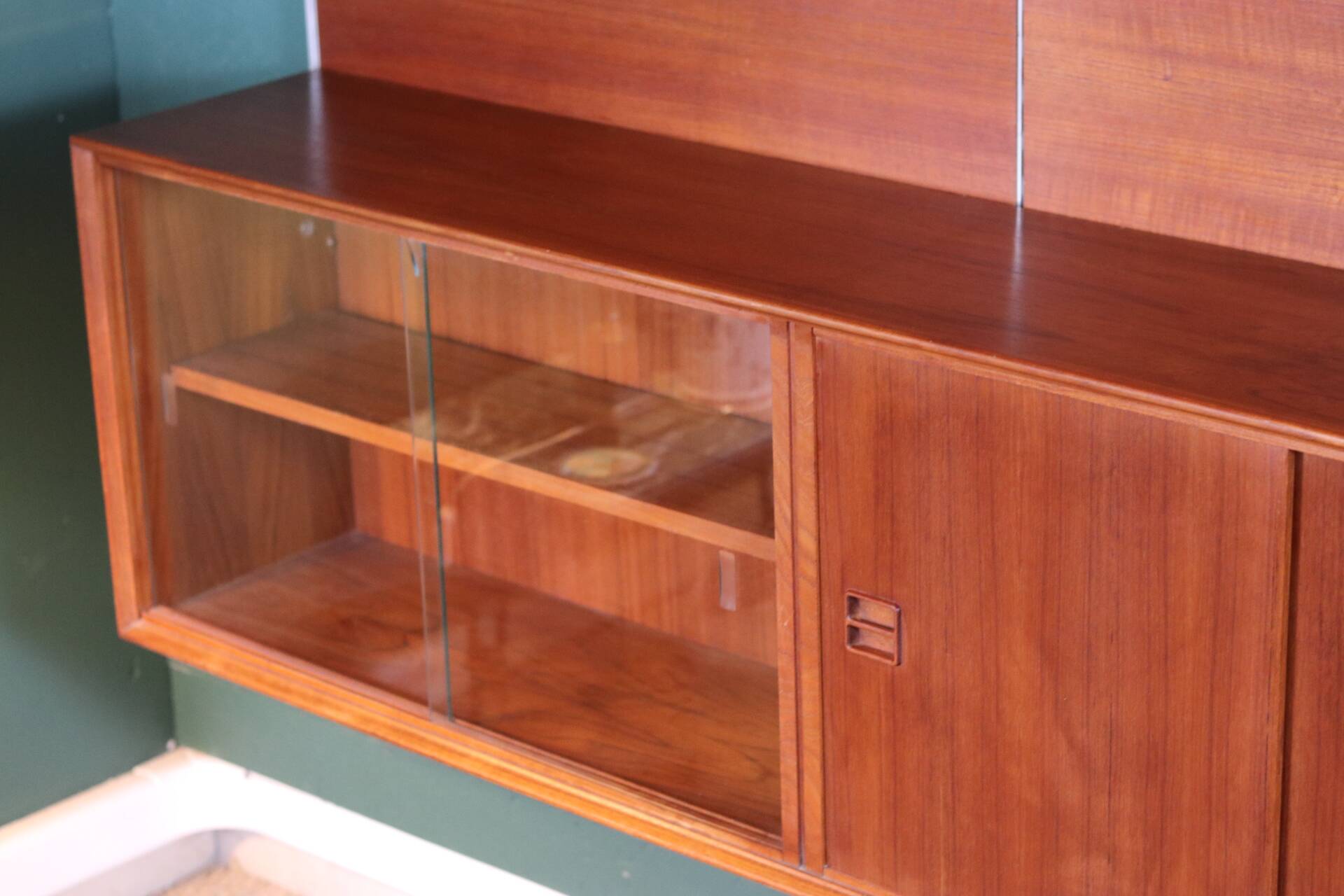 Vintage Scandinavian teak wall unit