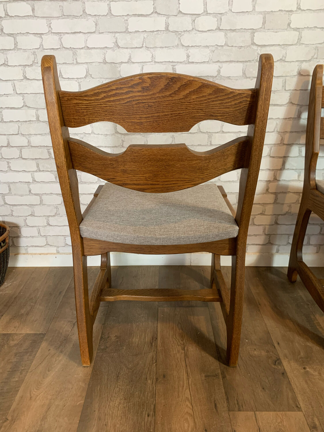 Series of 3 Guillerme and Chambron chairs