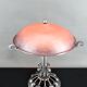 Important Stylized Wrought Iron Lamp with Glass Dome, c. 1930