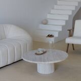 Table basse circulaire Omega - Travertin Naturel