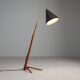 Nigel Walters floor lamp in black and teak, Hagoort, Netherlands, 1958