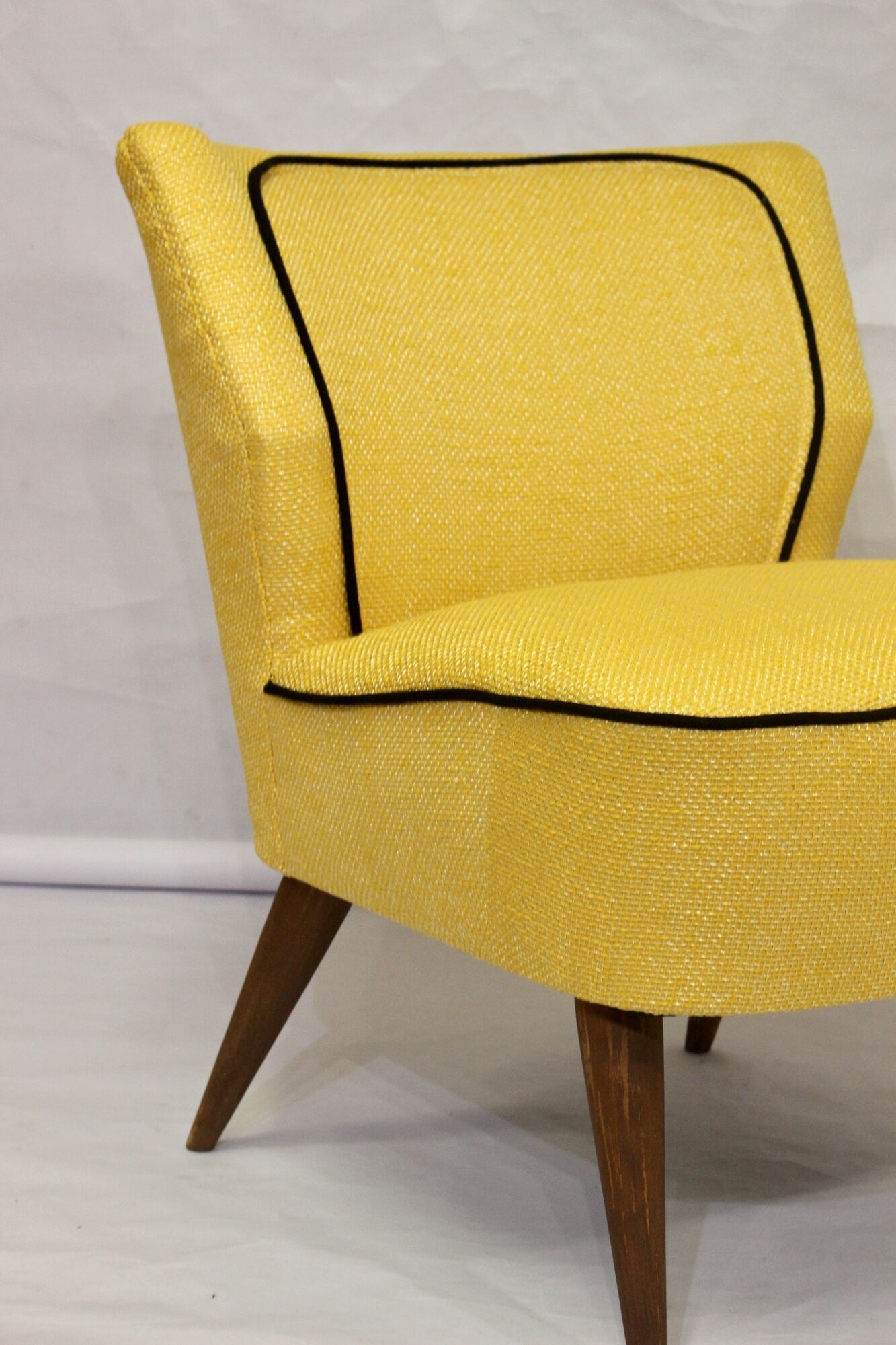 Vintage cocktail armchair from the 50's restored Kenzo fabric Lelievre Edition