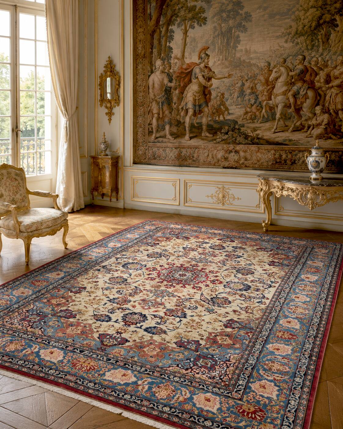 Grand tapis d'orient Ispahan – Iran, époque du Shah : 258 × 375 cm