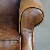 Wingback chair made of sheep leather