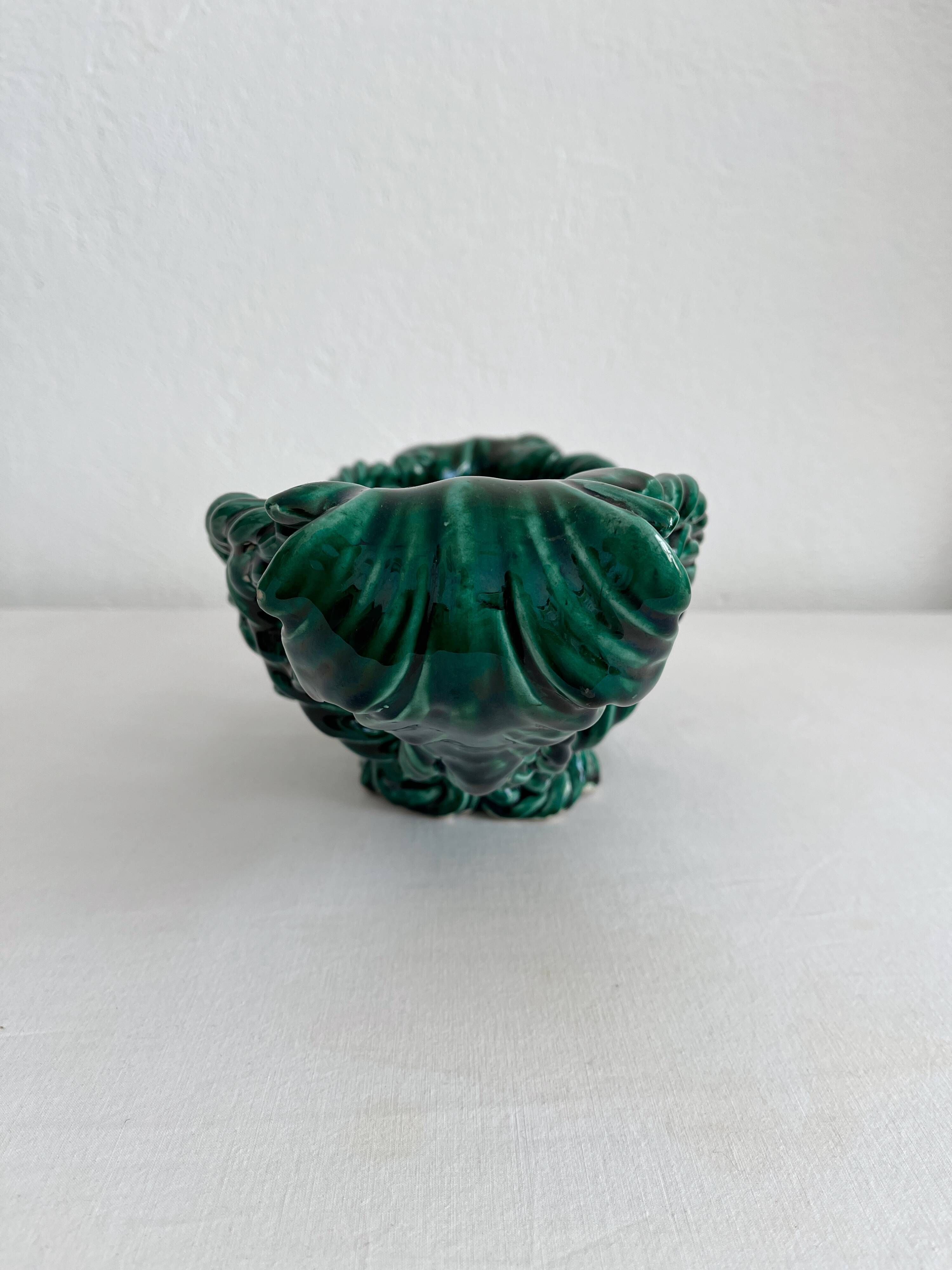 Vintage woven ceramic fruit bowl