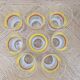 8 multicoloured vintage orangeade glasses from the 60s/70s.