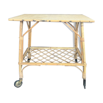 Vintage rattan serving table 1950