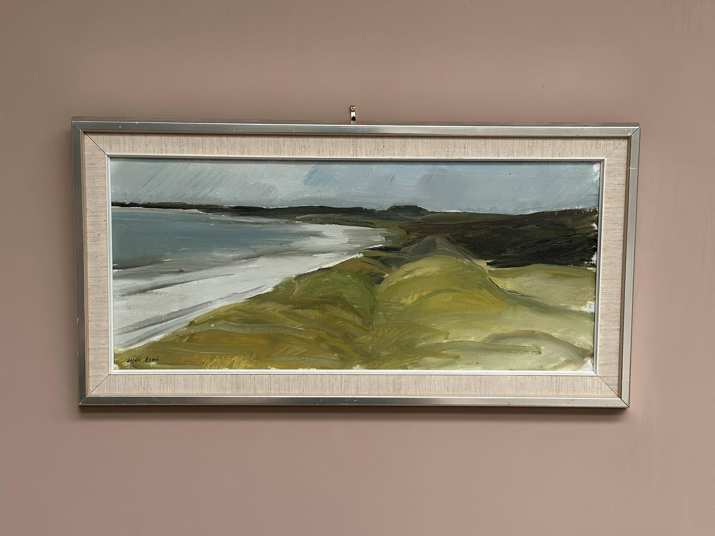 Original Swedish Oil On Canvas – Landscape By Allan Erwö – Vintage & Framed