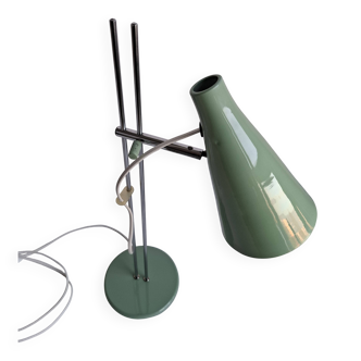 Josef Hůrka for Lidokov Midcentury Modern Table Lamp in Green Metal