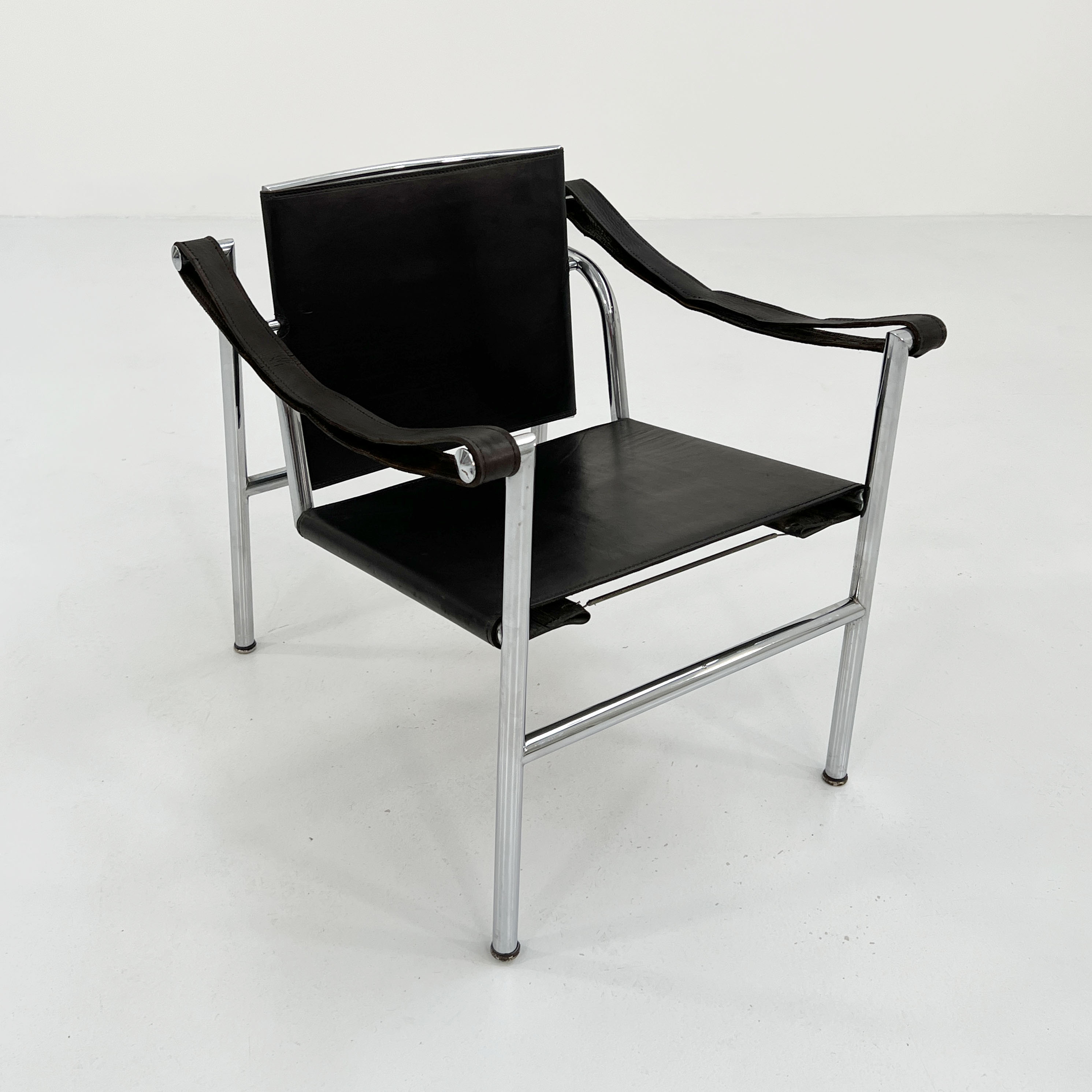 Fauteuil LC1 noir par Le Corbusier pour Cassina, 1970