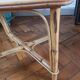 Table d'appoint vintage en rotin et bambou