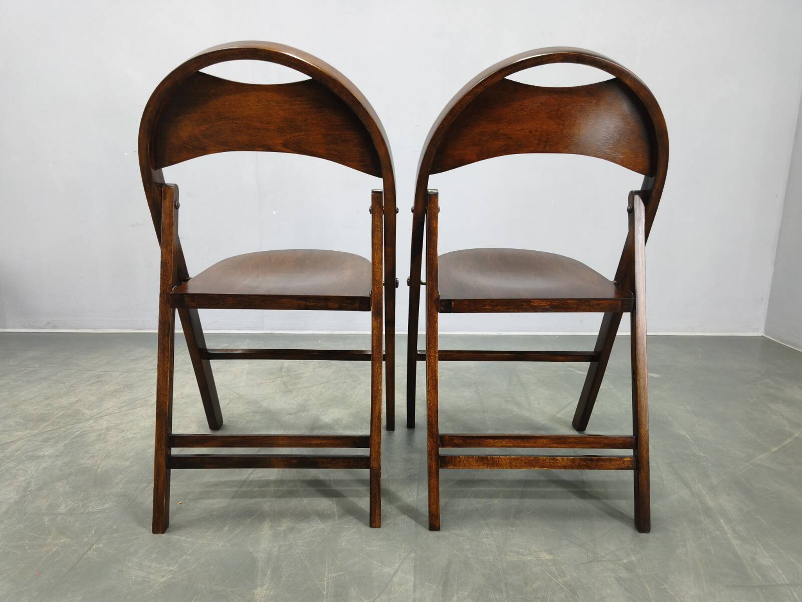Pair of Bauhaus Folding Chairs B751 by Ligna, Czechoslovakia 1930s