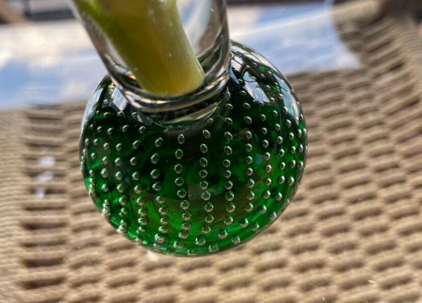 Soliflore vase on sulphide ball base