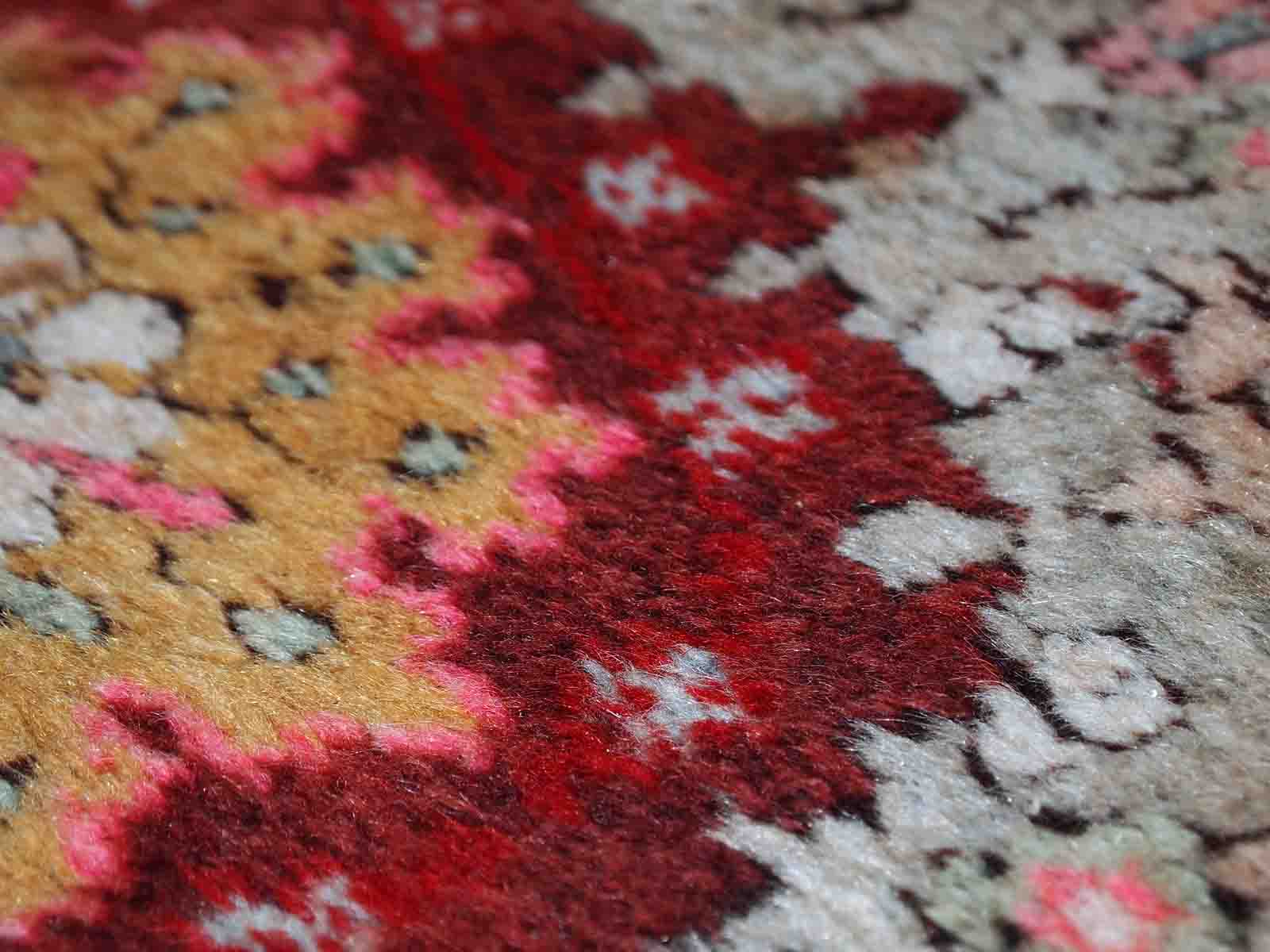 Vintage turkish oushak handmade carpet 110cm x 340cm 1940s, 1c515