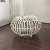 Mid Century Italian rattan bamboo Margherita Ottoman by Franco Albini