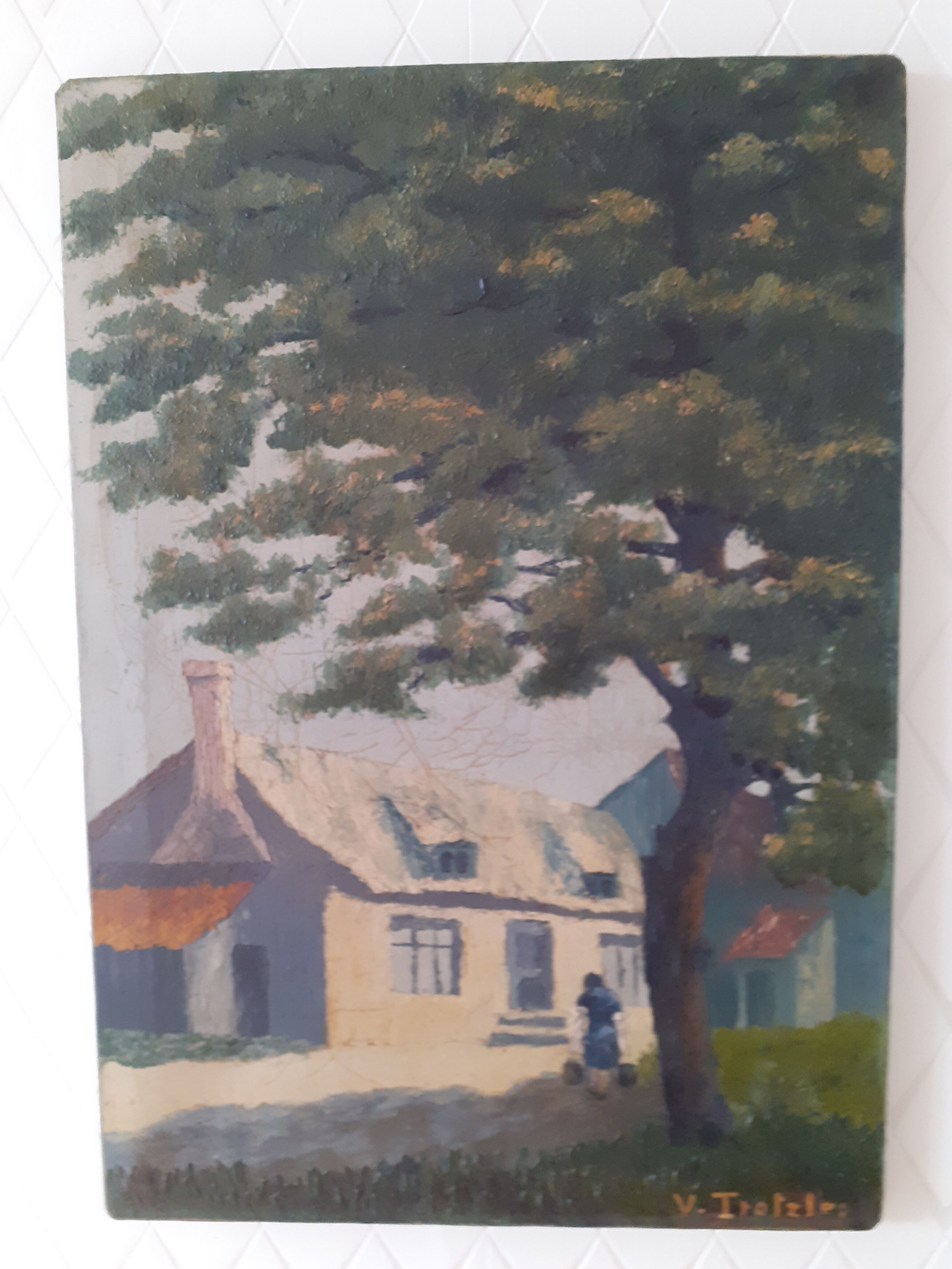 Tableau paysage maison bretonne