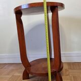 Blond wooden pedestal table in art deco style