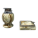 1960s mid-century modern Italian onyx smoking set with table lighter & ashtray