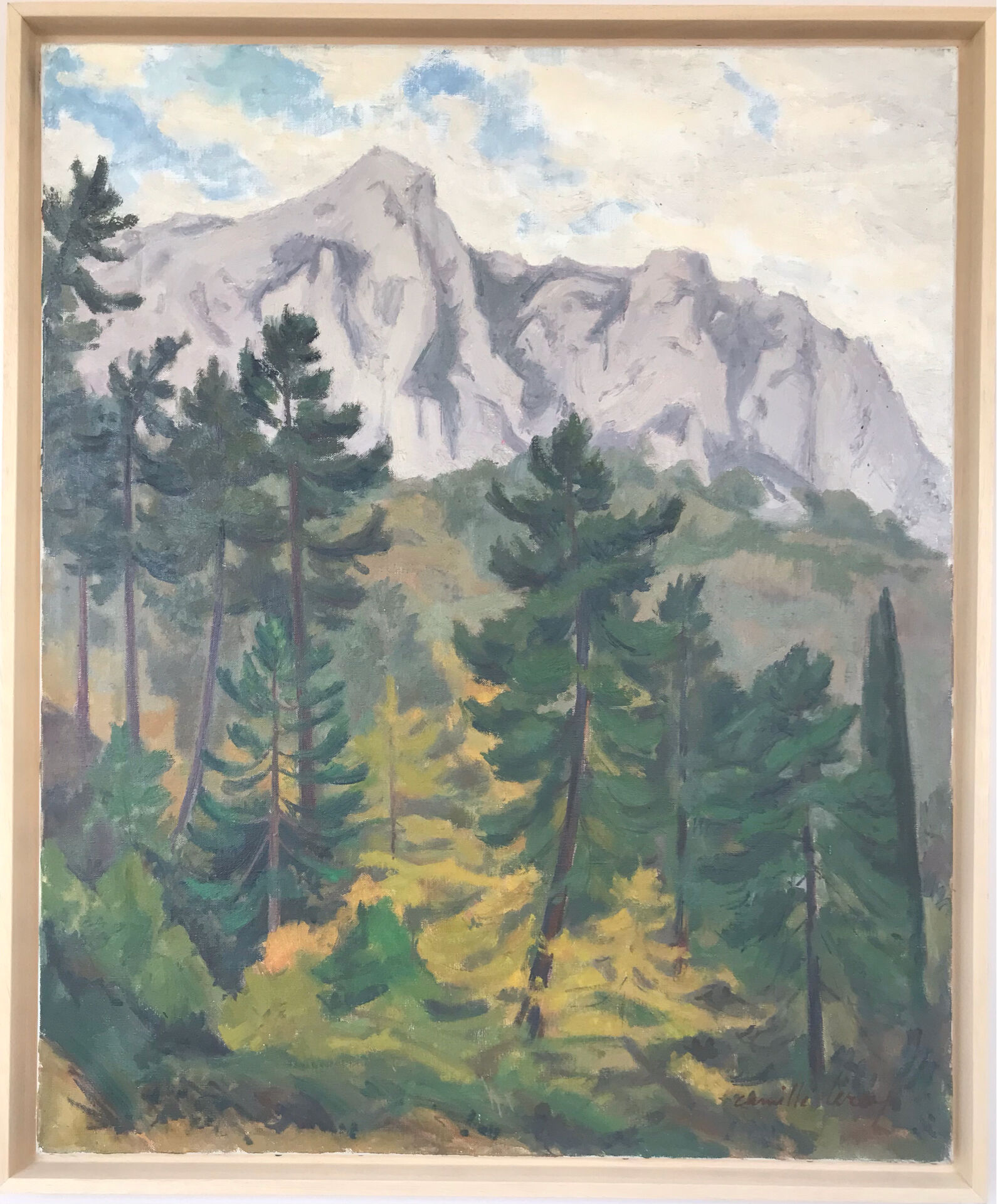 Oil on canvas by Camille Leroy 1905-1995. Alpes-Maritimes.