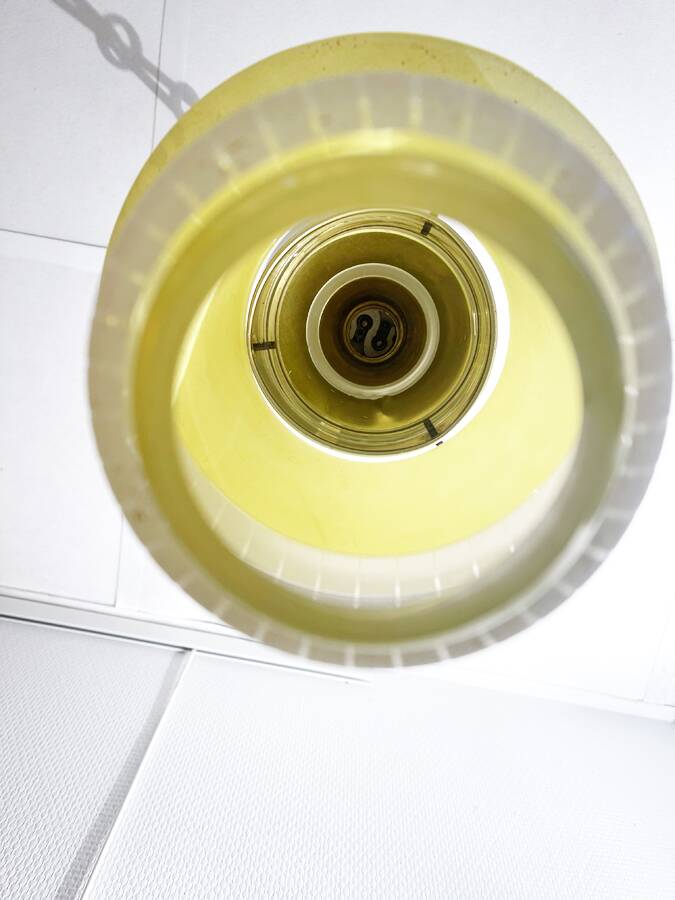 Yellow opaline pendant light, 1950